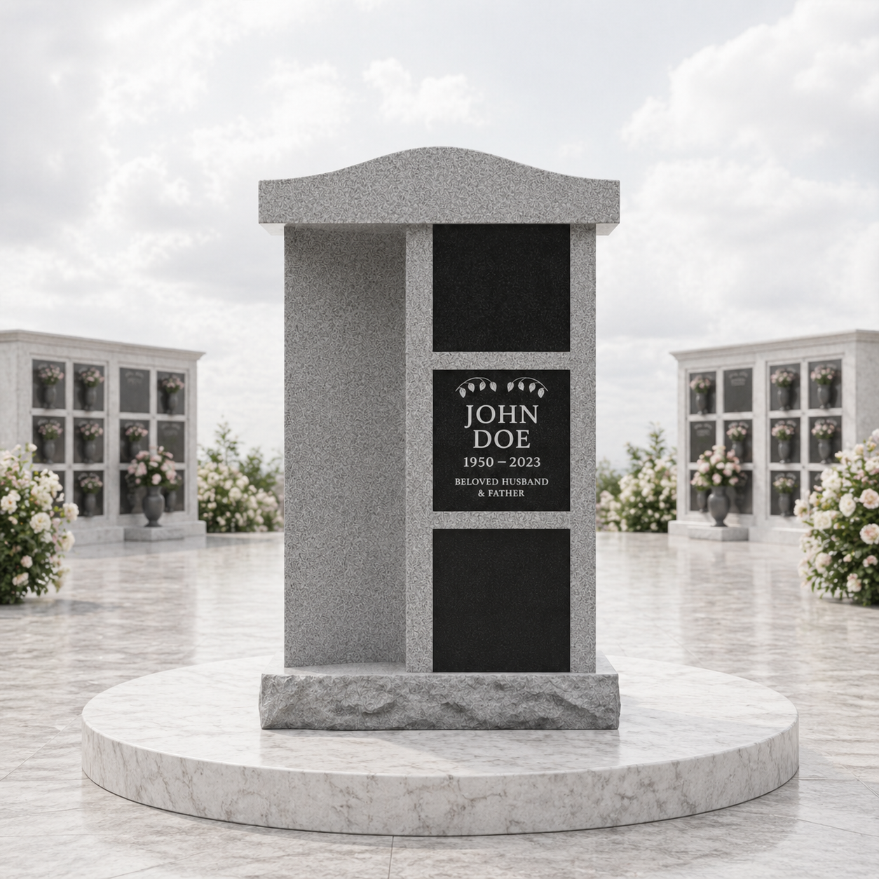 Serpentine Top 3-Level Granite Columbarium