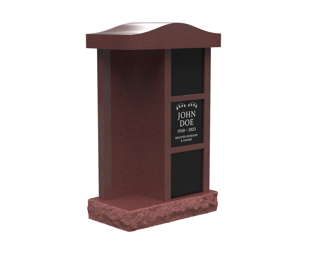 3-Niche Granite Columbarium with Arched Top