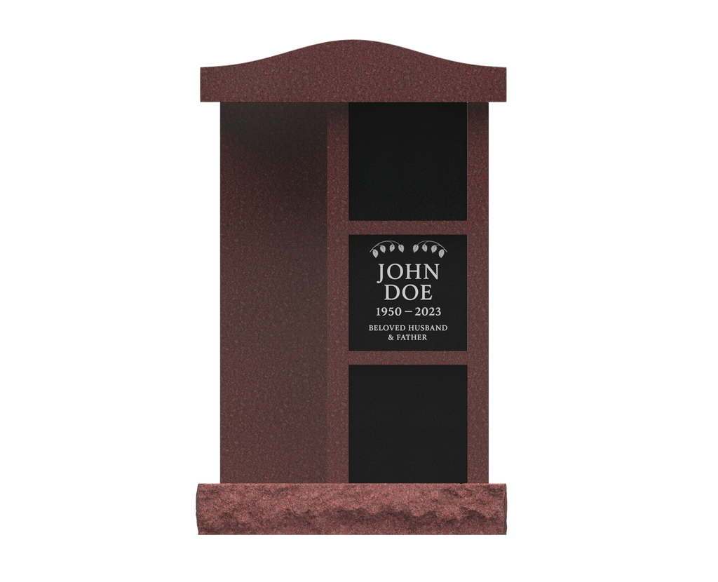 3-Niche Granite Columbarium with Arched Top