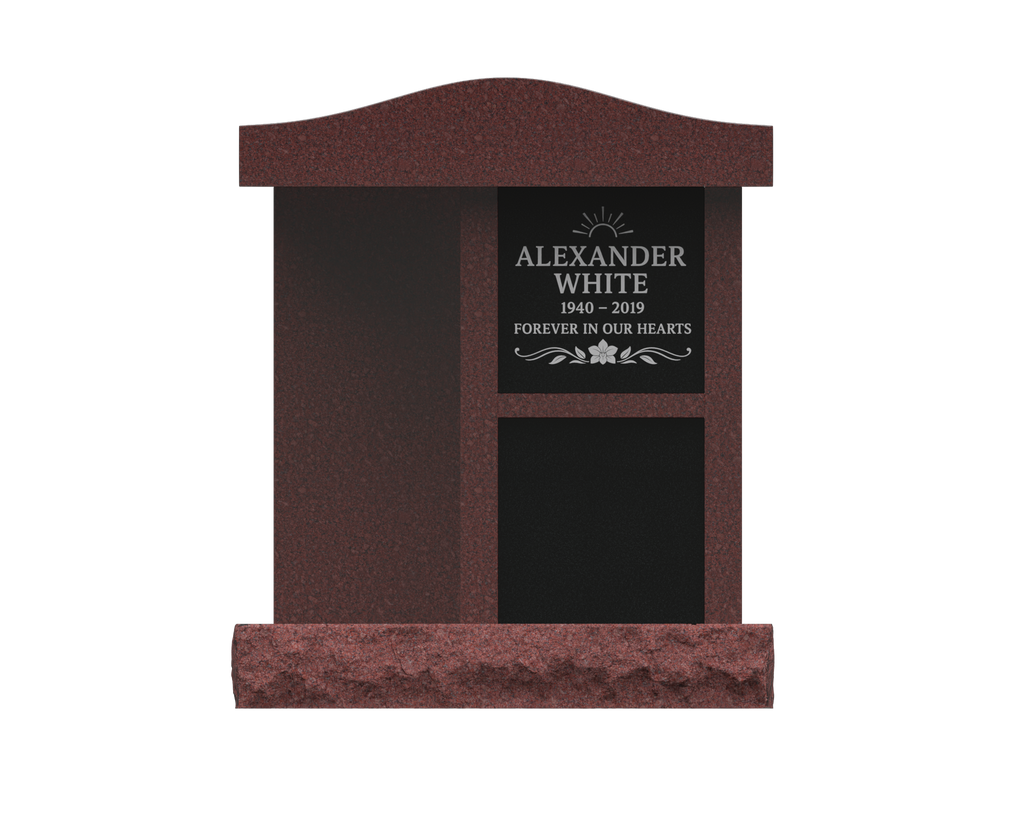 Compact 2-Niche Granite Cremation Niche Monument
