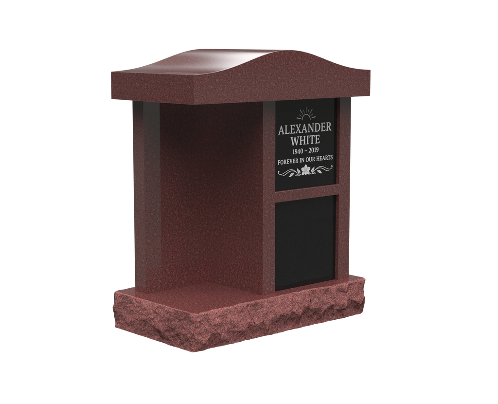 Compact 2-Niche Granite Cremation Niche Monument