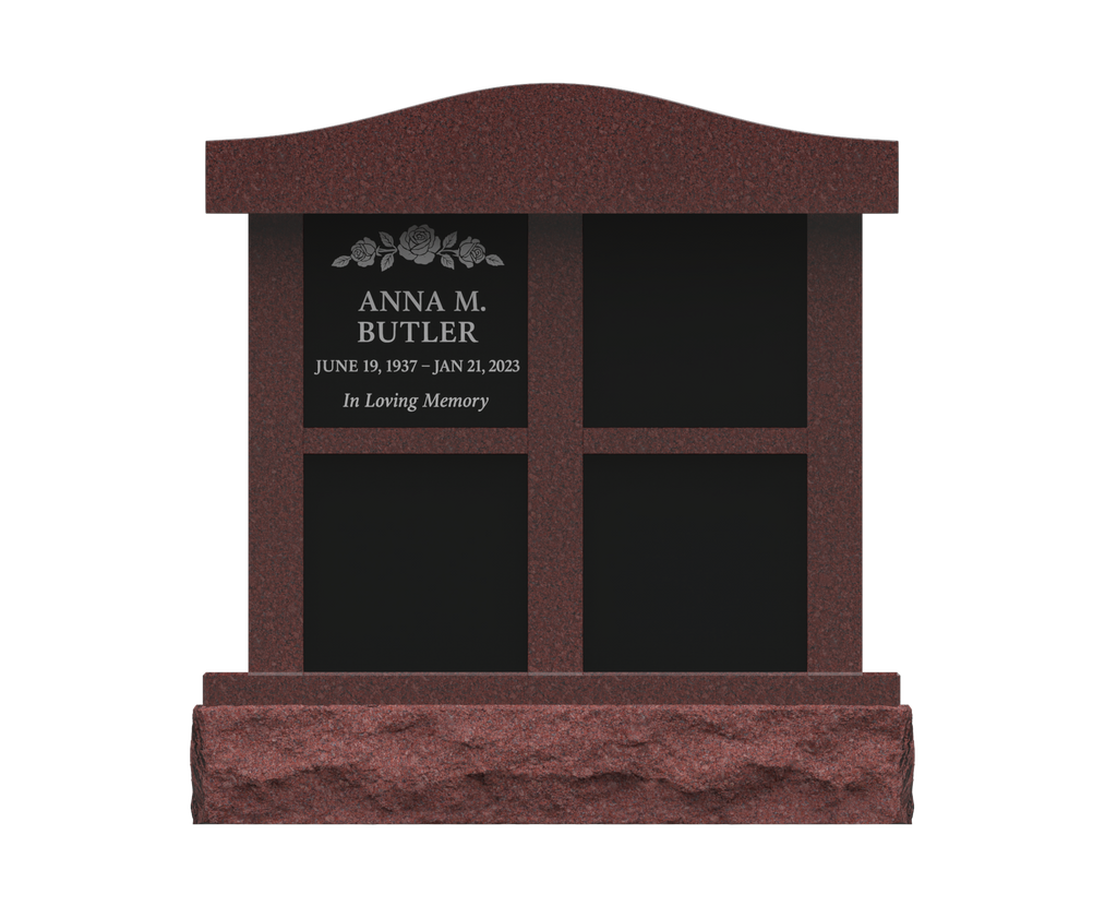 4-Niche Granite Columbarium with Arched Top