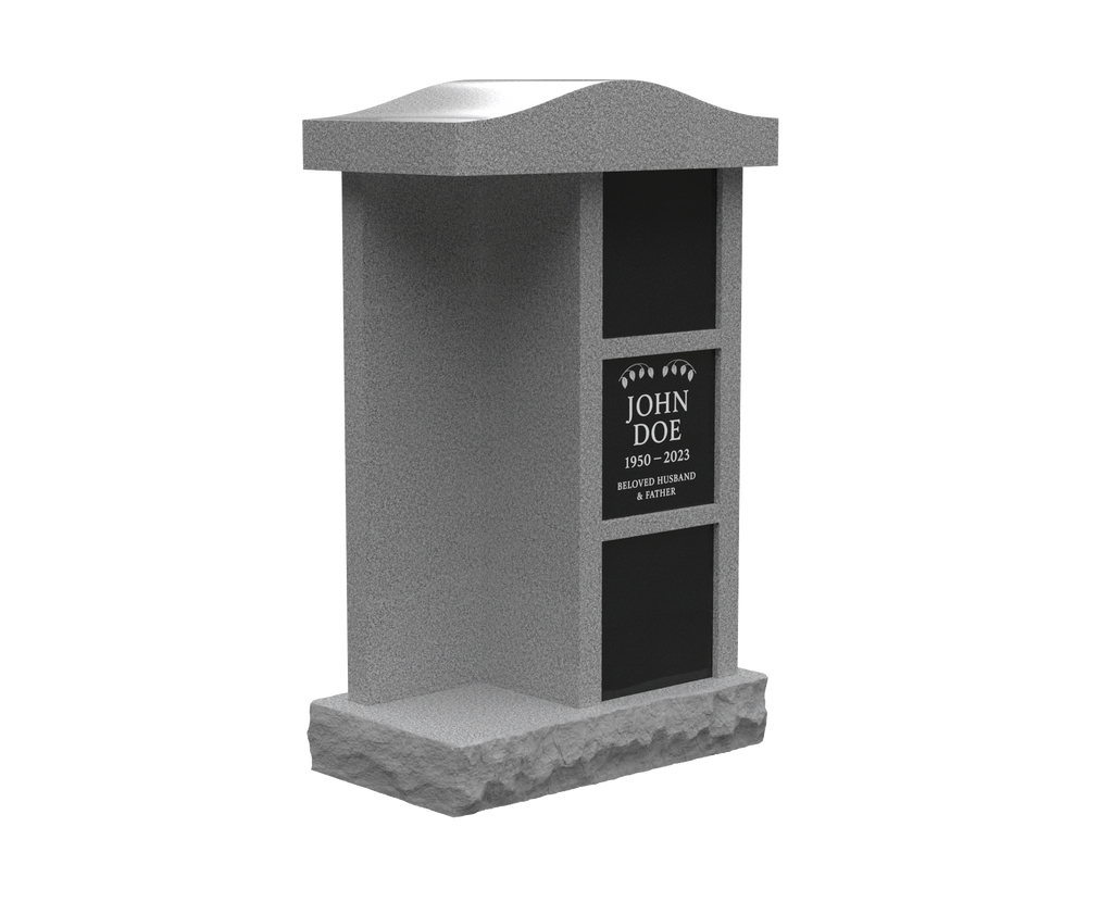 3-Niche Granite Columbarium with Arched Top