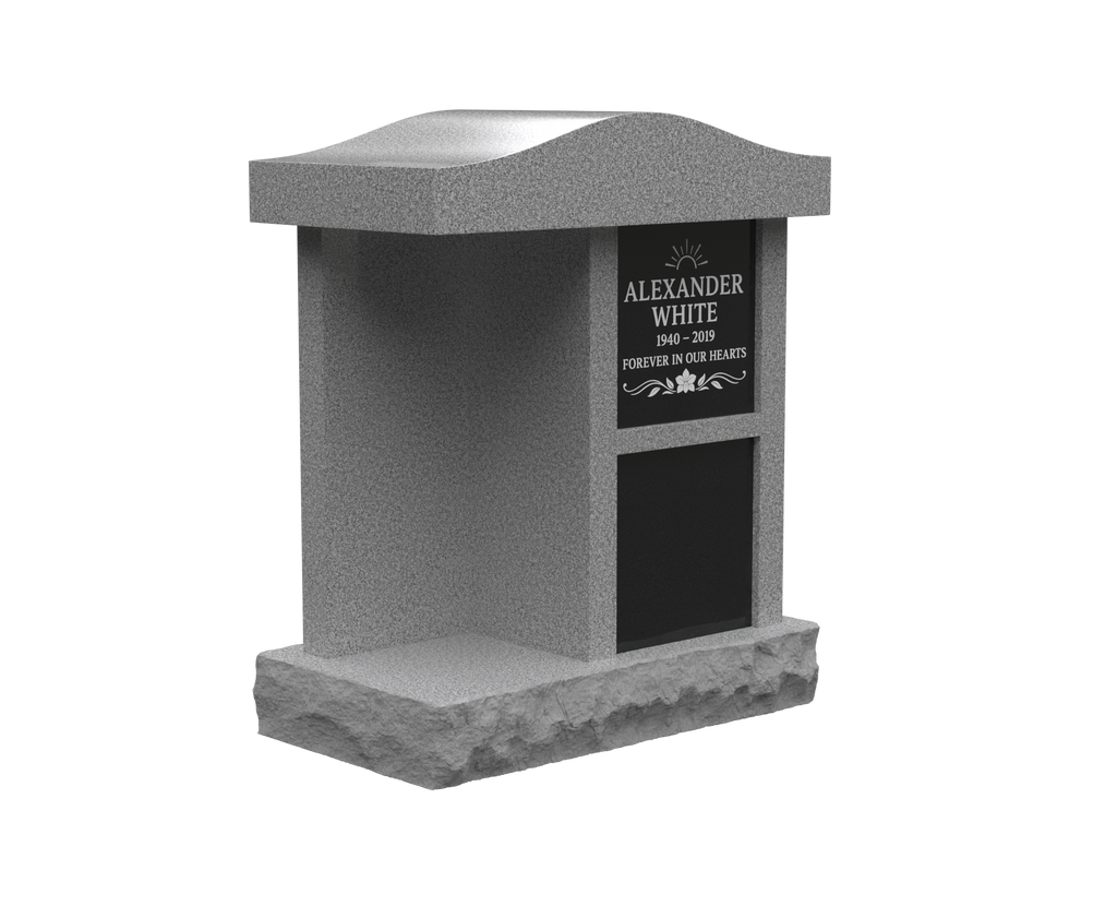Compact 2-Niche Granite Cremation Niche Monument
