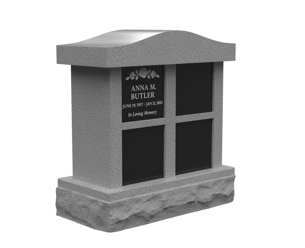 4-Niche Granite Columbarium with Arched Top