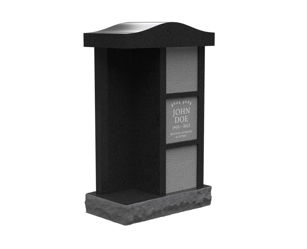 3-Niche Granite Columbarium with Arched Top