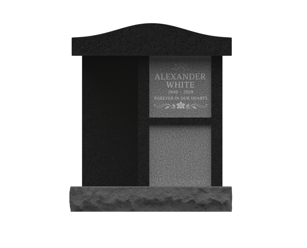 Compact 2-Niche Granite Cremation Niche Monument