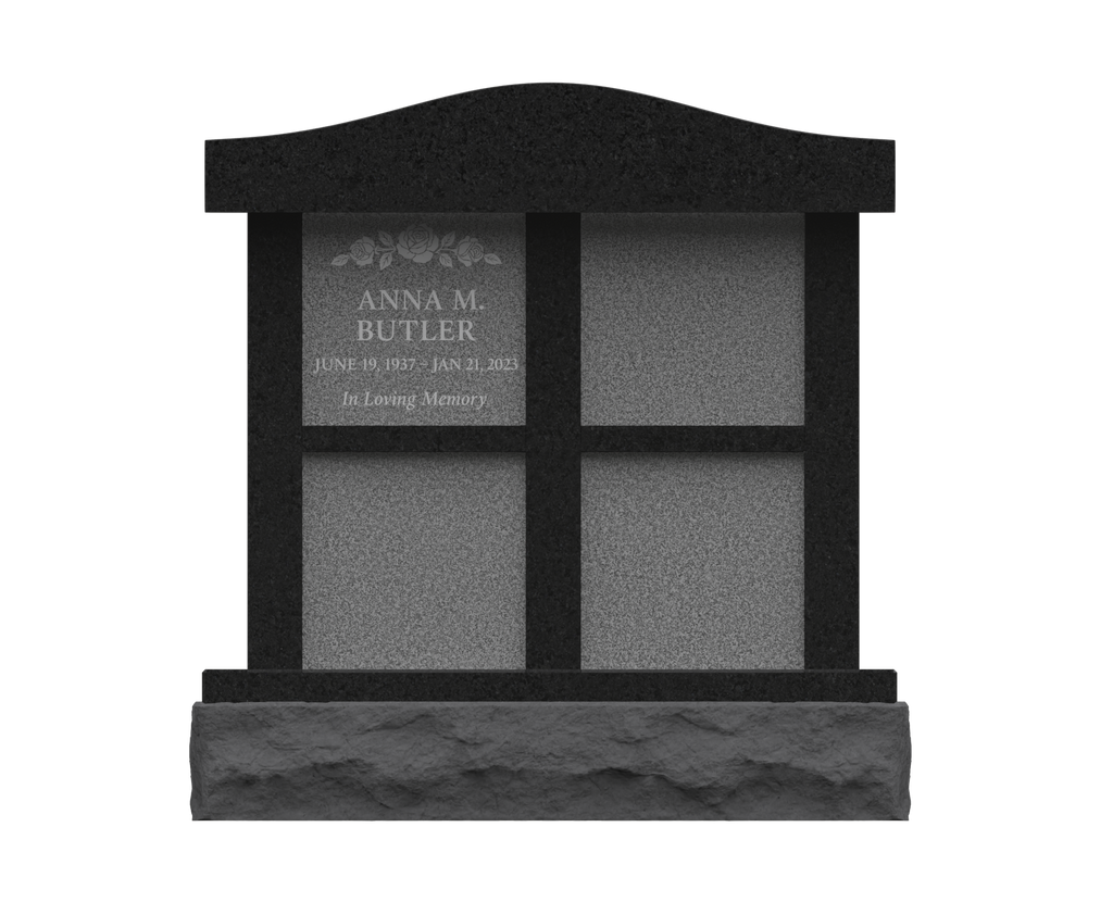 4-Niche Granite Columbarium with Arched Top