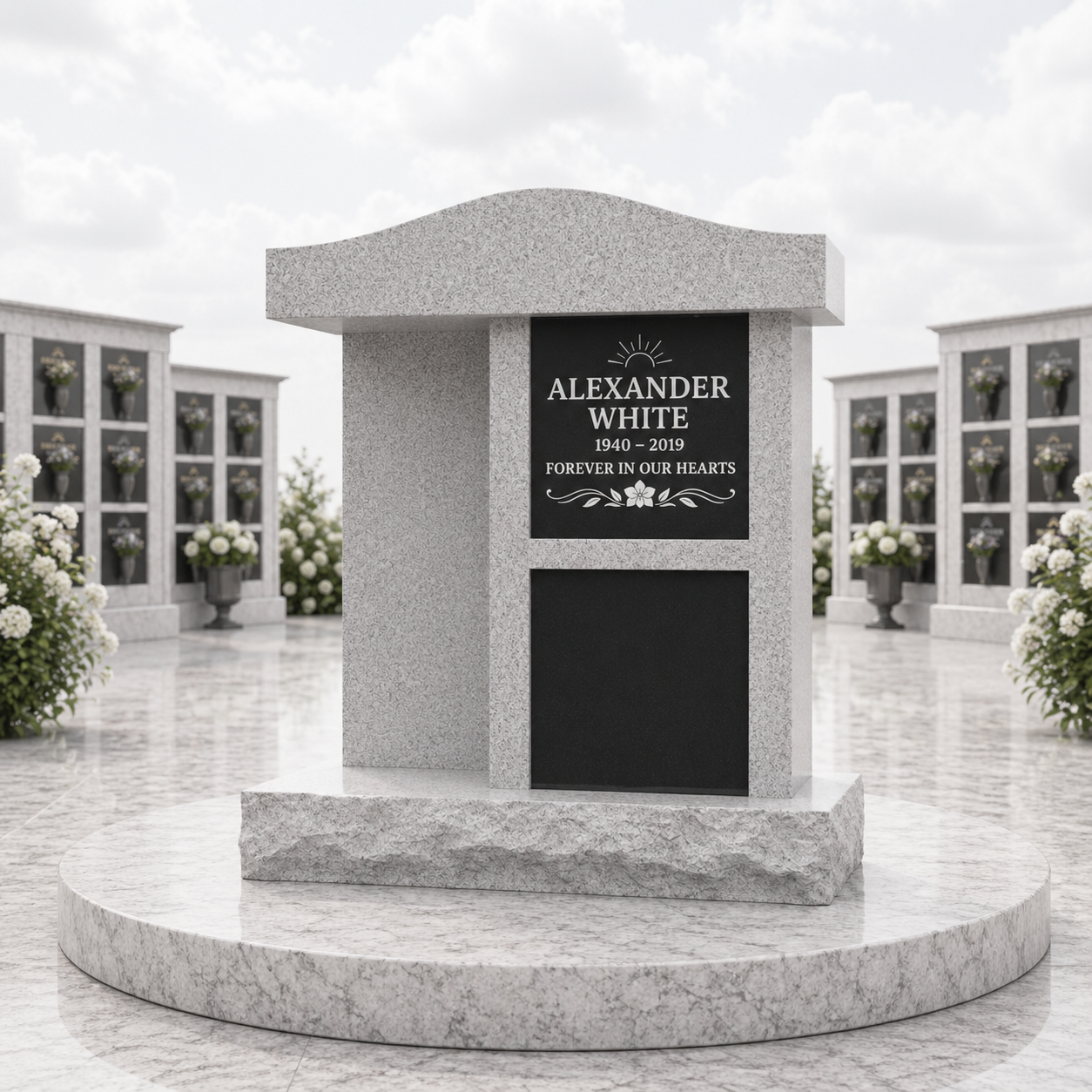 Serpentine Top 2-Level Granite Columbarium