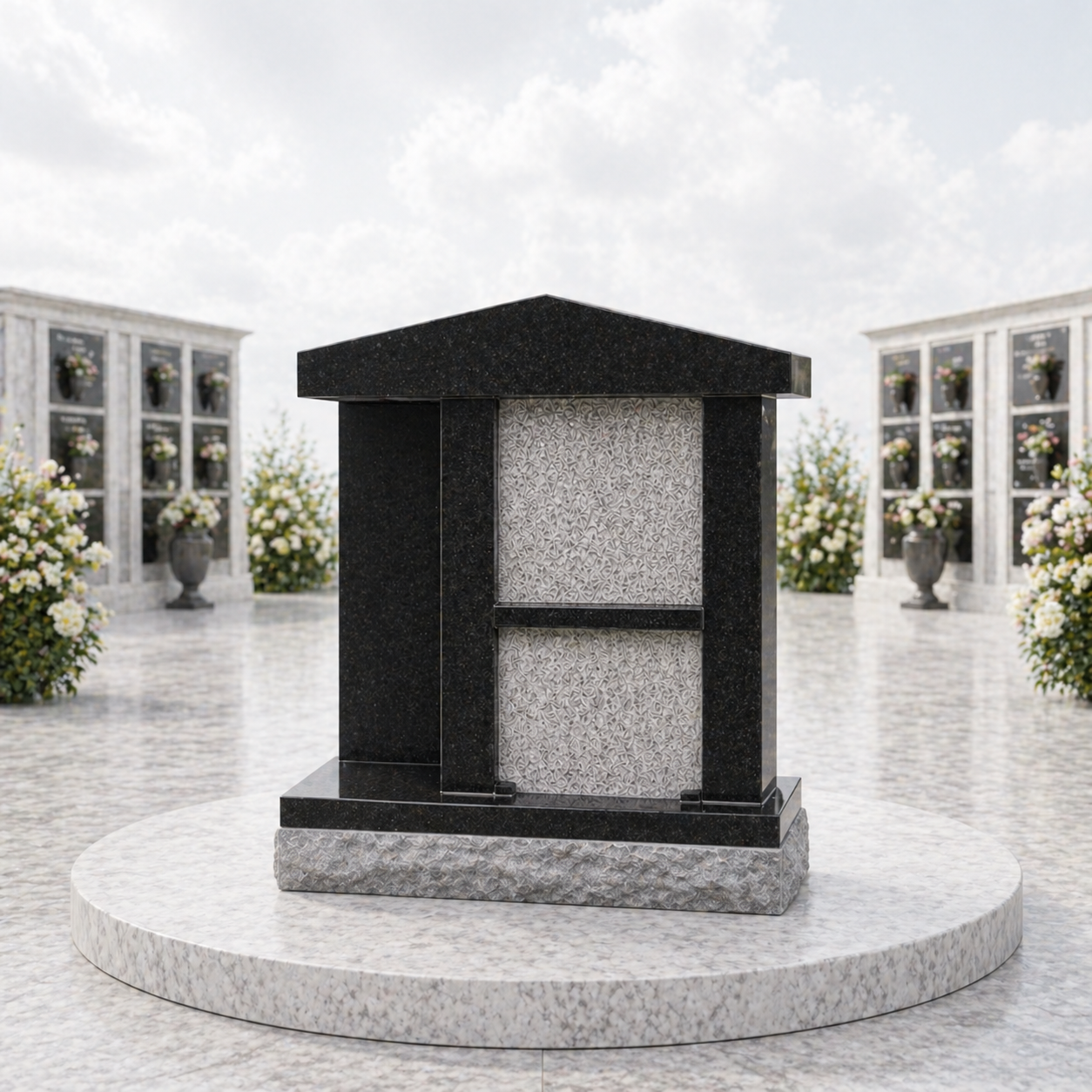 Modern 2-Level Granite Columbarium